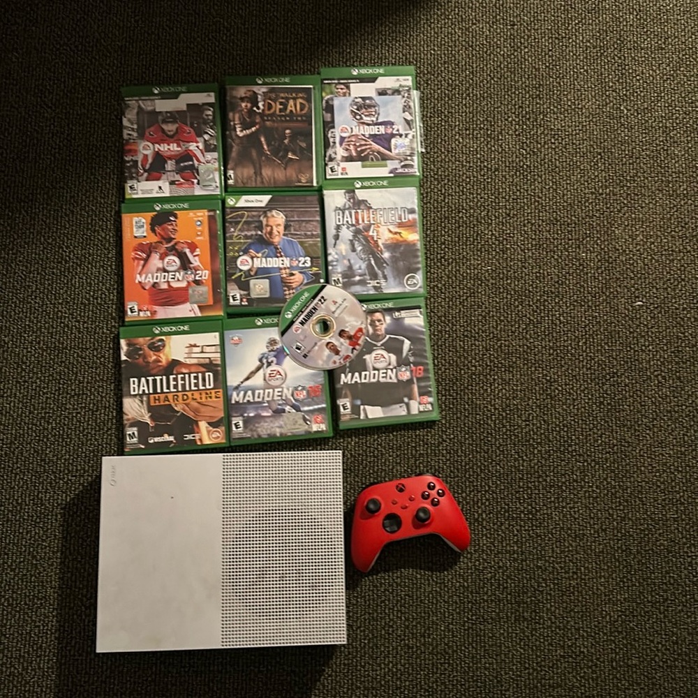 Xbox one s all games in photos included controller cord also included